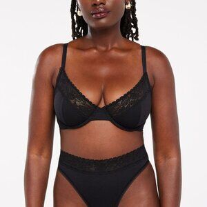 NWT Savage x Fenty‎ Cotton Essentials Unlined Bra in Caviar - Size 38DD